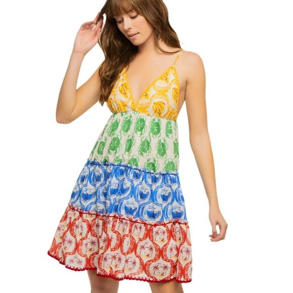 FARM RIO Summer Mix Mini Dress Size XS NWOT - Picture 2 of 7